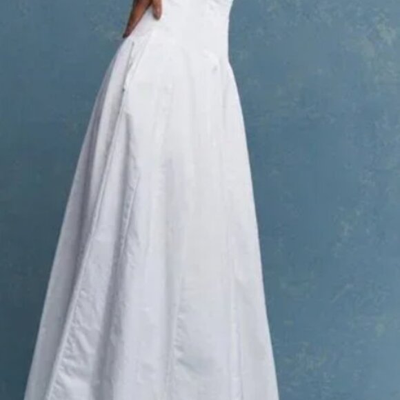 Corset Bust Pleated Strapless Bandeau Maxi Dress with Pockets - Picture 3 of 9